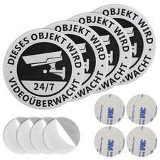 4pcs Plaque Video Surveillance Panneau Camera Autocollant Alarme Maison Panne...