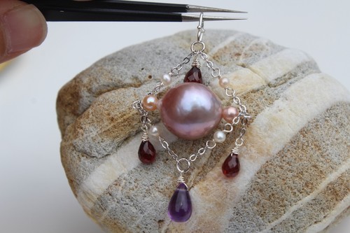 Pendentif délicat perle eau - pendentif,