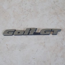 Ancien insigne emblème VW GOLF GT série mascotte plaque badge voiture auto gris