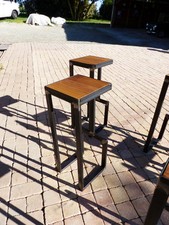 Tabouret haut industriel sur mesure bois et mètal