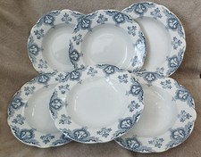 6 anciennes assiettes creuses LUNEVILLE KG modele EUROPE art nouveau 19 ème