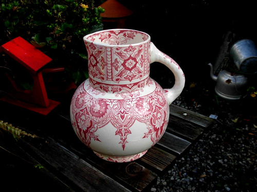 Pot cruche rose ancien - pot,
