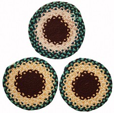 Dessous de chaise tressés antiques américains faits main – Années 1940