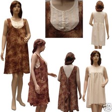 Robe marron motifs roses + Fond de robe BEIGE T 38/40