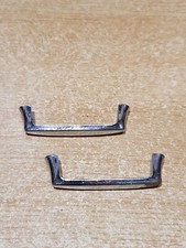 2 poignées de tiroir meuble en métal inox long : 7,8 cm design.