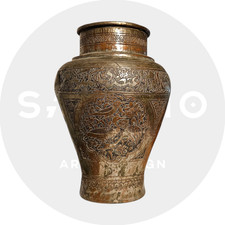 Vase ancien cuivre étamé –