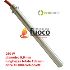 BOUGIE D'ALLUMAGE POÊLE À GRANULÉS AVEC BRIDE D.9,6 L.155 ECOFOREST - Cod.1034