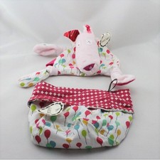 Doudou plat loup rose fushia