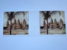 EXPOSITION COLONIALE PARIS 1931 PLAQUE DE VERRE STÉRÉO LE TEMPLE D'ANKGOR-VAT