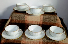 Porcelaine de Limoges Bernardaud  modèle Verlaine 6 Tasses à thé + Sous Tasses