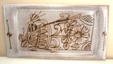 PLAT CERAMIQUE EMAILLEE, SCARIFIE, SIGNE LA TOURNERIE, JACQUES MARCHAND, 1960/70