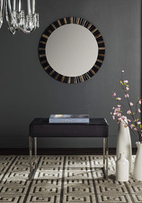 Modern Glam Cream Ottoman by
