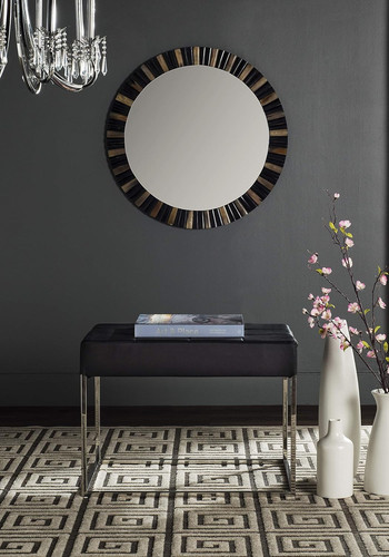 Modern glam cream ottoman - cream,