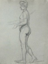 ANDRE NIVARD (1880-1969) Dessin Ancien Croquis Académie Nu Féminin Femme 1900 #6