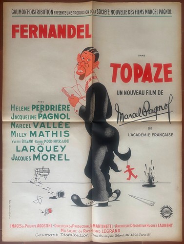 Affiche topaze marcel - marcel, pagnol
