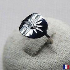 Bague Soleil Argent 925 Rhodié Zircon CZ | Alliance Fine Femme Tailles 50-60