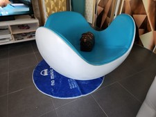 Fauteuil   boule bleu Diego Battista Pl acentero œuf Ball chair eames knoll desi