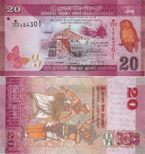 BILLET de BANQUE banknote SRI LANKA CEYLAN CEYLON 20 RUPEES 2015 NEW UNC NEUF