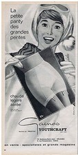 PUBLICITE ADVERTISING 054 1963 YOUTHCRAFT gaine panty
