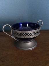 Ancien Sucrier Verre  Bleu