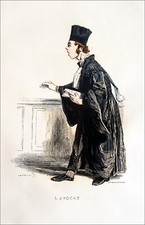 L'AVOCAT en PLEINE PLAIDOIRIE sous NAPOLÉON III - Gravure du 19e siècle