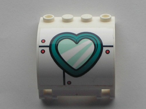Lego white panel 3x4x3 - white,