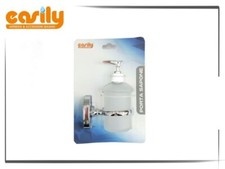 Distributeur Porte Savon Liquide Verre Satiné Fixation Mural Bain 69181 Dfh