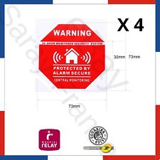 Lot of 4 new alarm stickers, protection, deterrence, house / office 🚨(ref2.07)