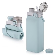 Gourde Pliable 600 ml Gourde Avec Paille Résistante à la Chaleur Gourde sans ...