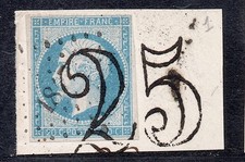 ? No14 avec RARE obliteration TAXE 25 AFFRANCHISSEMENT /COTE > 80 E  ?