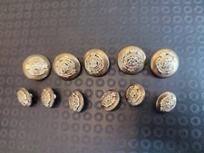 Boutons REGIMENT MILITAIRE ANGLAIS MILITARIA 15 mm & 20 mm - Métal doré blason