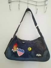 sac à main BUFFALO vintage en jeans coeur tete de mort