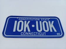 Plaque d'immatriculation américaine Vintage " CONNECTICUT 80 "  vélo ancien USED