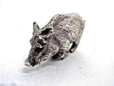 🇫🇷 SCULPTURE ANIMALIÈRE SANGLIER BRONZE DE VIENNE METAL ARGENTE
