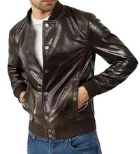 Blouson bomber marron pour