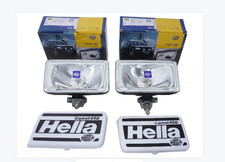2 Phares De Conduite Spot Hella Comet 450 Avec Couvercle Et Ampoule H3 55W 12V