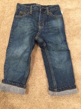 OshKosh B'gosh Toddler Boys Fleece-Lined Jeans  Sz 18 M in Medium Wash Denim 