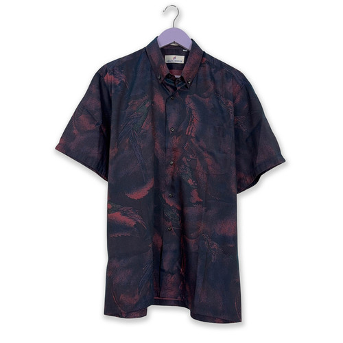 Chemise vintage violet bleu - chemise,