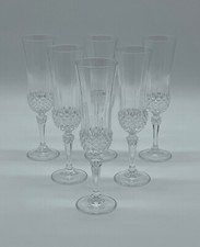 VERRE FLUTE CRISTAL D'ARQUES LONGCHAMP LOT DE 6 FLUTES CHAMPAGNE