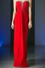 Red Strapless gown with deep