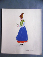 GUYENNE CAUDERAN planche au POCHOIR / Aline KEIM costume régional 1930 Mode