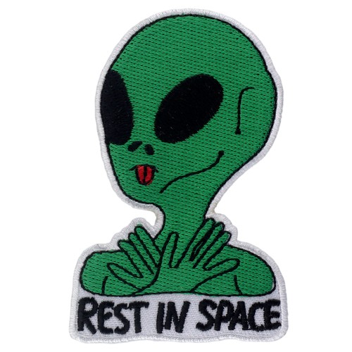 Ecusson alien vert - alien, langue