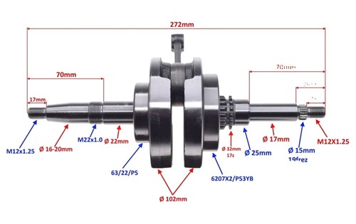 Vilebrequin pour sym - sym, x-pro