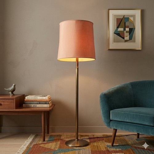 Lampadaire vintage laiton - lampadaire,