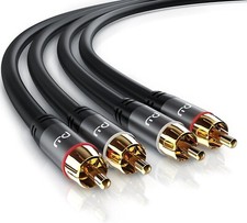 Câble audio stéréo Cinch 1m - Câble coaxial entrée Aux - 2 x RCA mâle vers