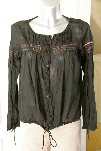 Jolie chemise bouffante noire - chemise,
