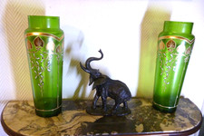 BELLE PAIRE DE GRANDS VASES LEGRAS 1900