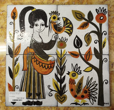 CERAMIQUE Dodik Jégou BRETAGNE Femme Aux Poules 4 Carreaux 19MAG 31/10