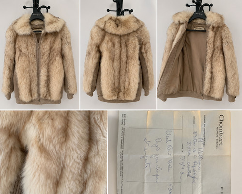 Manteau véritable renard bleu