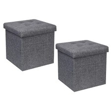 Poufs et Repose Pieds Boite de Rangement Jouet Enfant Pouf Coffre Petit Meubl...